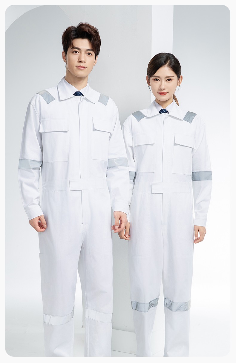 QM8669 纯棉连体工作服定制男反光耐磨耐脏机修电焊工船厂海港定制劳保服(图17)