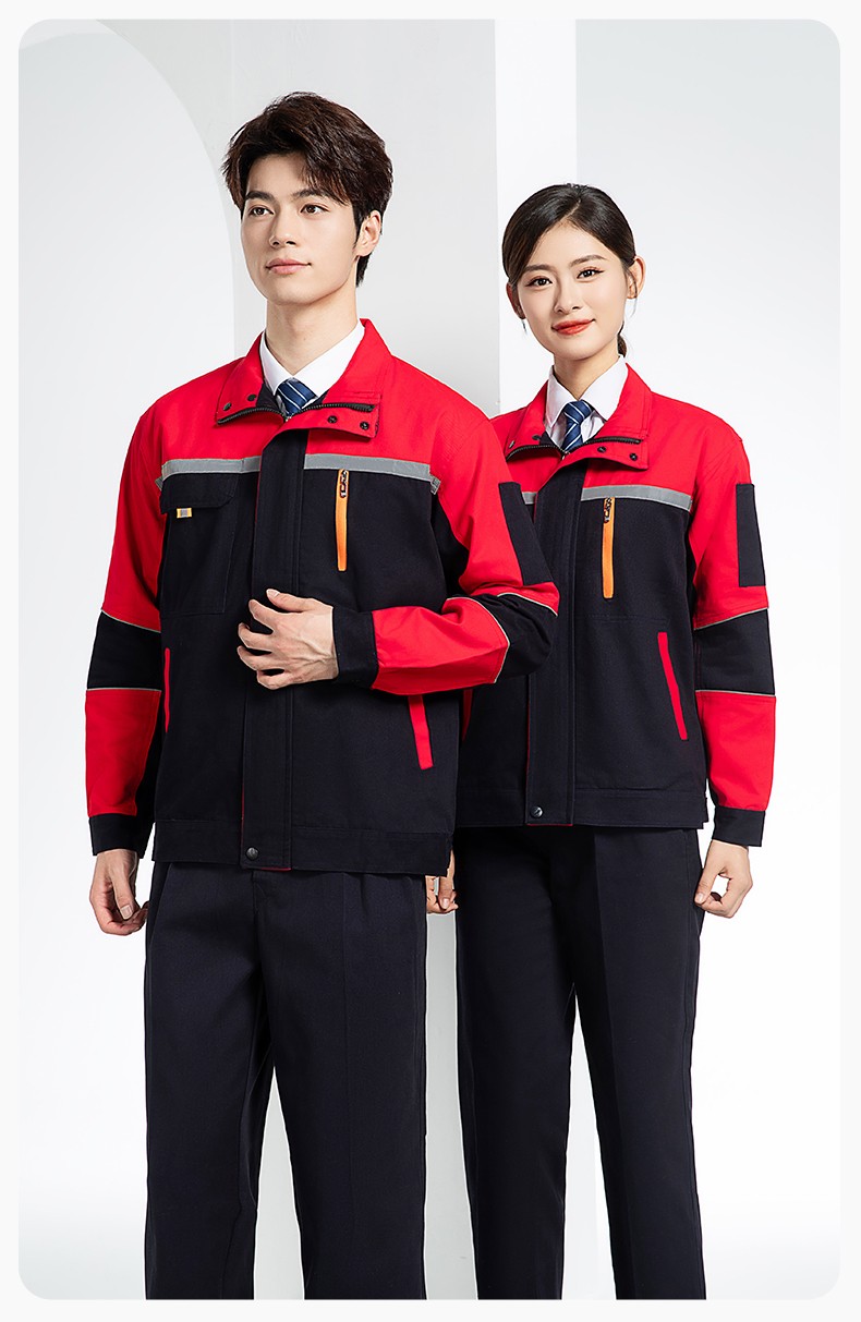 QM20129 纯棉工作服套装定制加厚耐磨长袖劳保服汽修装修工地电焊工装(图21)