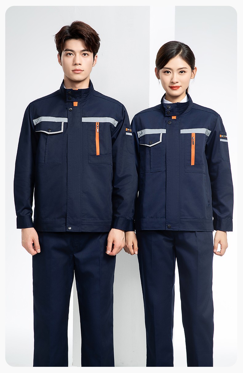 DM8038 批发工作服套装男耐磨长袖反光条厂服车间汽修企业工地工装劳保服(图15)