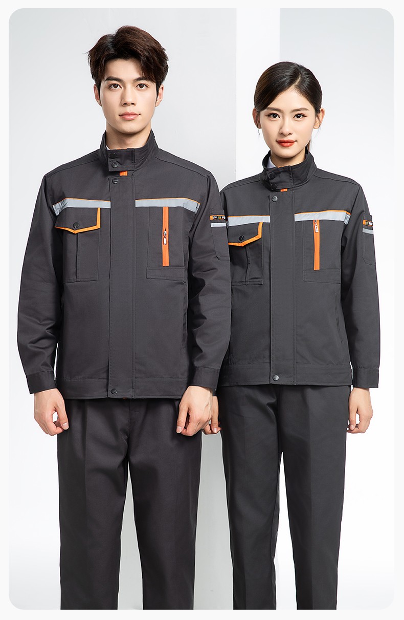 DM8038 批发工作服套装男耐磨长袖反光条厂服车间汽修企业工地工装劳保服(图13)