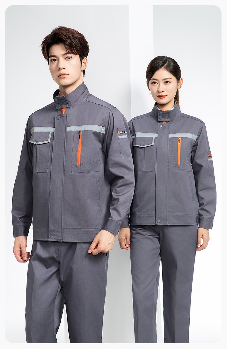 DM8038 批发工作服套装男耐磨长袖反光条厂服车间汽修企业工地工装劳保服(图17)