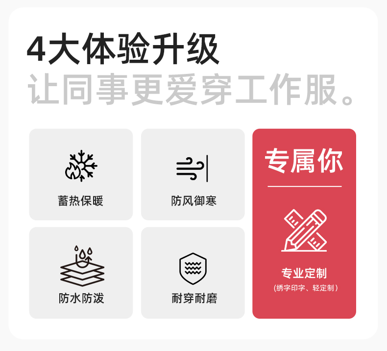 YJ-1915 冬季一体式冲锋衣男女纯色加绒防寒外套印LOGO公司团体服外套定制(图2)