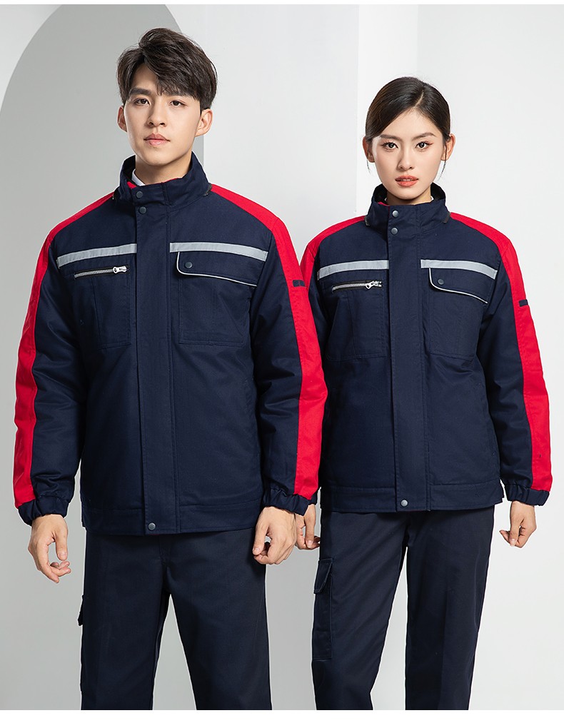 LW-8869 冬季工作服棉服定制工厂车间户外男保温反光条保暖棉袄棉衣工作服(图20)