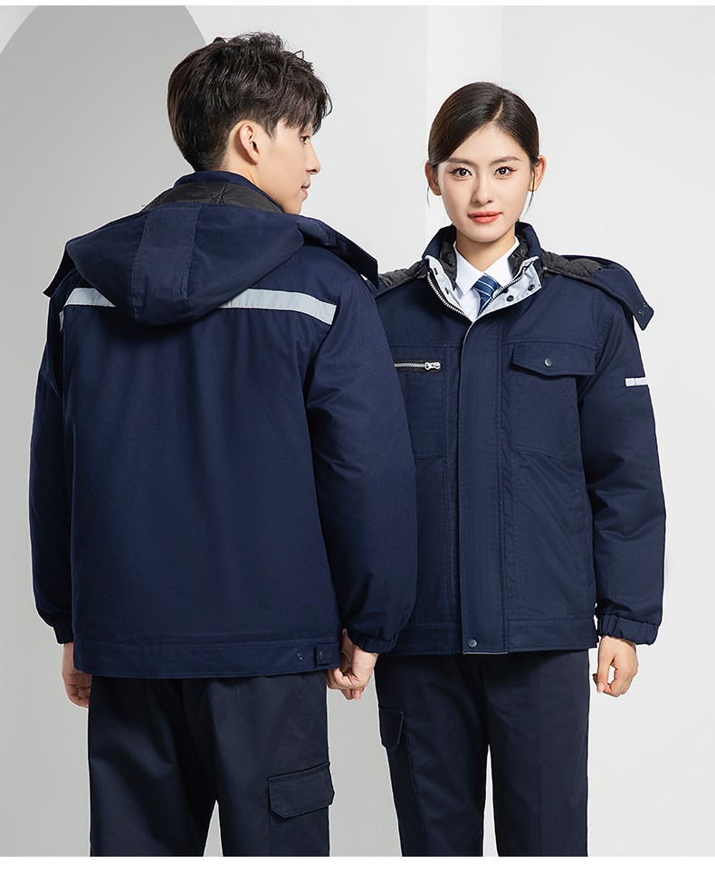 LW-8869 冬季工作服棉服定制工厂车间户外男保温反光条保暖棉袄棉衣工作服(图25)