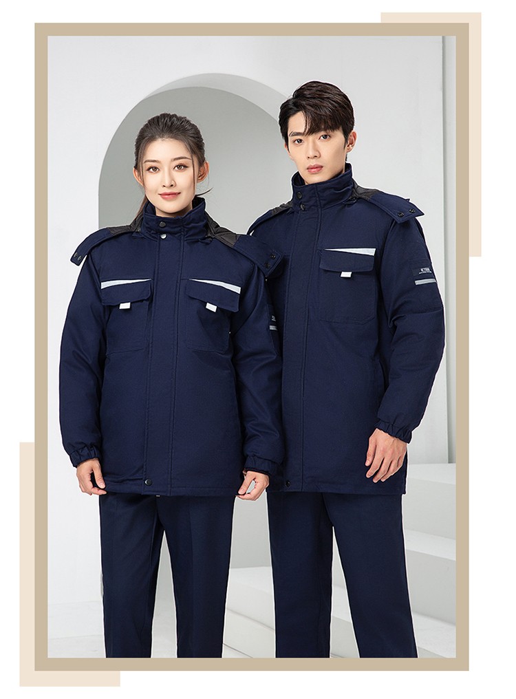 LW-8826ZY 冬季羽绒工作服定制加厚保暖中长防寒冷库物业车间印绣字可拆卸棉服(图22)