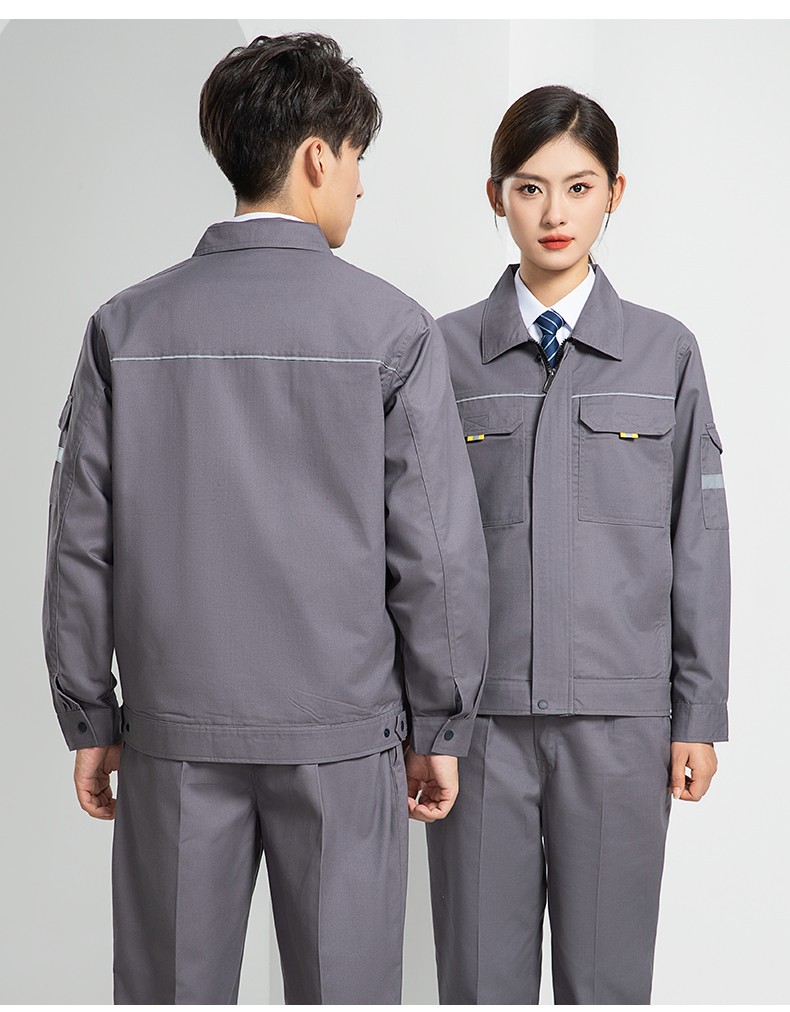LW-8089 春秋季长袖反光工作服套装定制男汽修耐磨工人工厂车间上衣劳保服(图23)