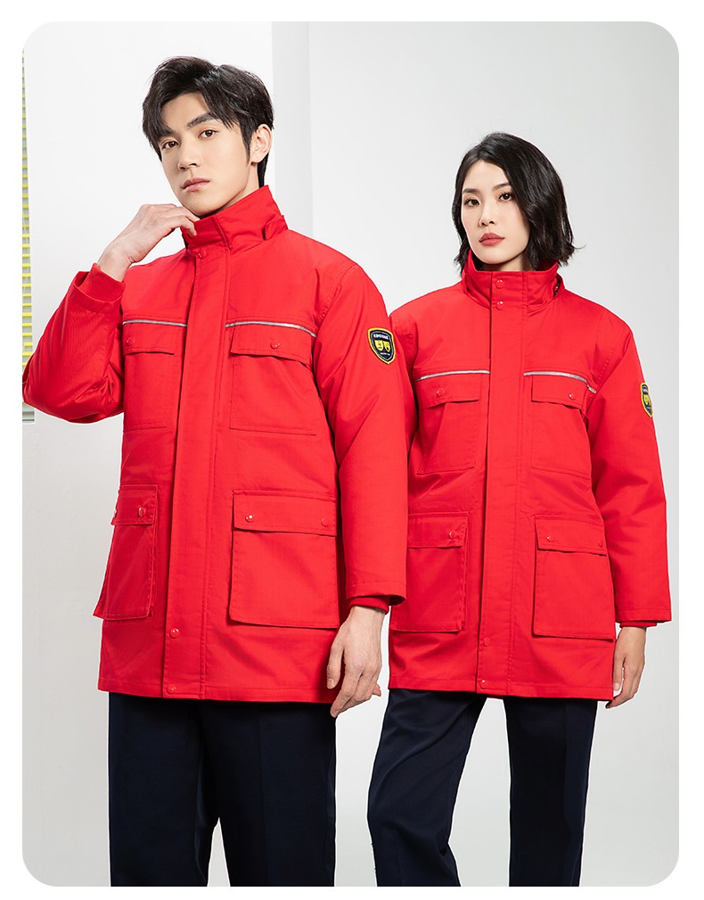 YJ-1305 冬季工作服棉衣男耐磨加绒加厚石油化工防静电防酸碱劳保棉服外套(图24)