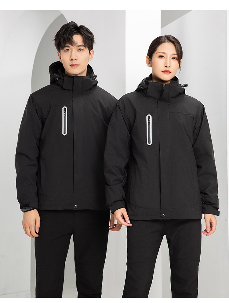 YJ-9806 冬季工作服冲锋衣定制印logo防风防水加绒加厚工装外套夹克棉服(图20)
