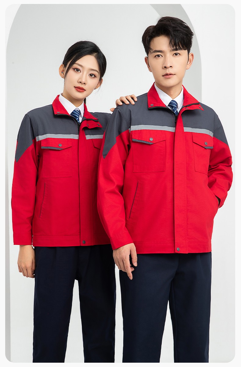 LJ-1811 春秋劳保工作服套装磨毛帆布工厂车间厂服建筑工装汽修服批发(图20)