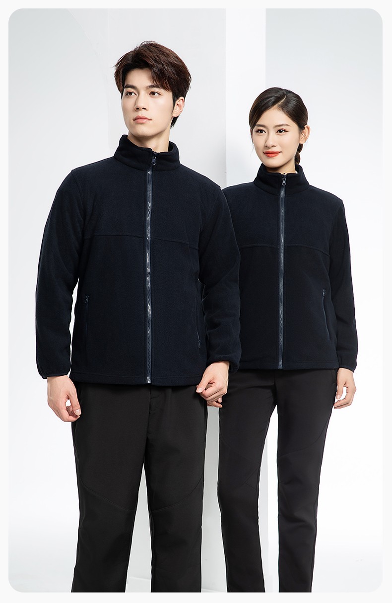 LT-3561 秋冬立领外套工作服定制摇粒绒拼色保暖工装公司企业学校团体服(图15)